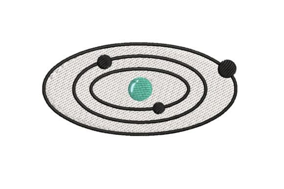 Atomic Age Solar System Embroidery Design