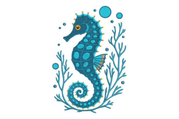 Blue Seahorse Embroidery: A Delightful Addition to Handmade Gifts