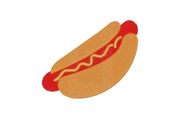 Classic Hot Dog with Mustard Embroidery Design Review for Gift Products