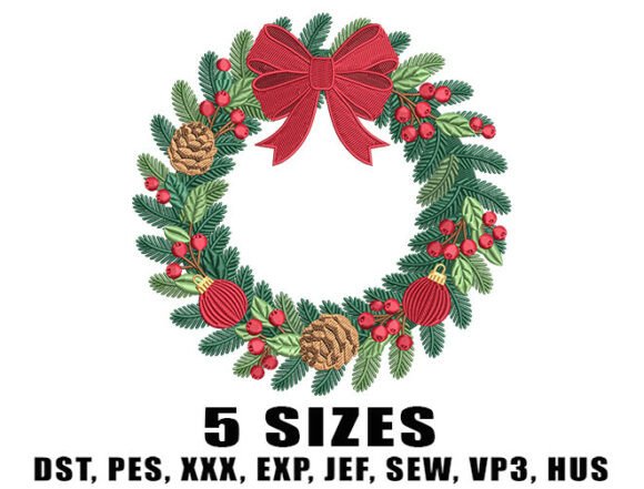Cozy Christmas Wreath Embroidery Design Review for Small Business Merch