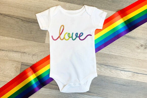 Cursive Rainbow Love Embroidery: A Seasonal Design Review