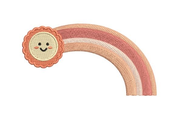 Cute Smiling Sun and Pastel Rainbow Embroidery Design Review