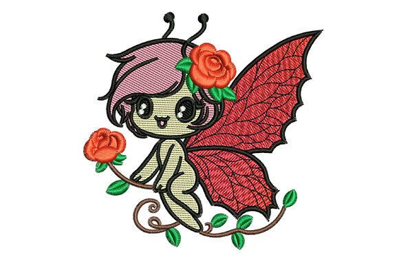 Fairy Girl with Rose Embroidery Designs: A Seasonal Gem for Crafters
