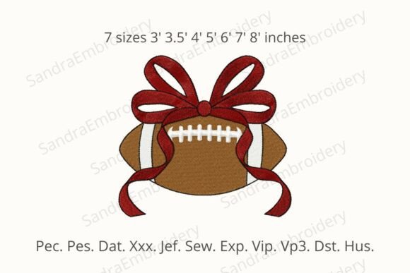 Football with Bow Embroidery Design Review for Sellers