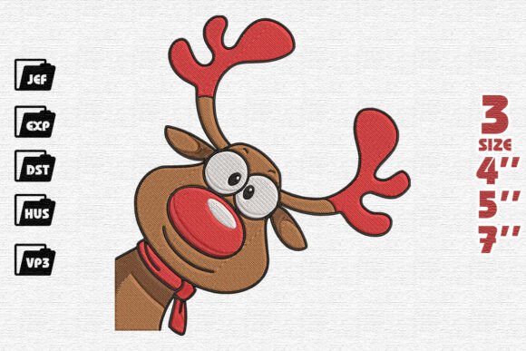 Goofy Peeking Christmas Reindeer Embroidery Design Review