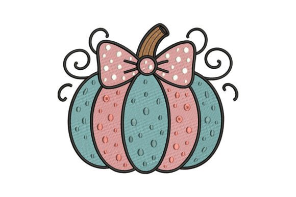 Pastel Pumpkin Bow Embroidery Design Review for Small Business Merch