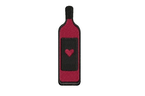 Romantic Wine Bottle with Heart Embroidery Patch Review