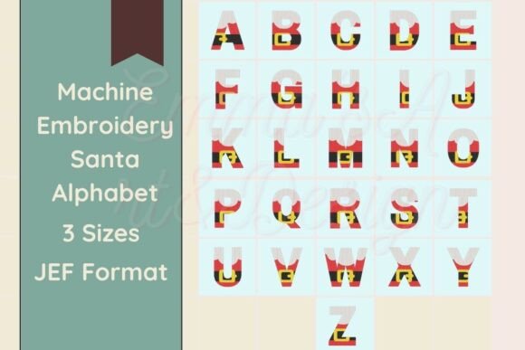 Santa Machine Embroidery Alphabet - JEF: Festive Design for Craft Fair Success