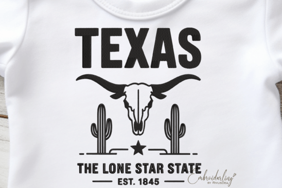 Texas Pride Embroidery Design for Handmade Products