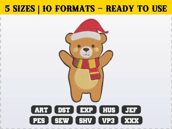 Winter Teddy Bear Toy Holiday Embroidery Review